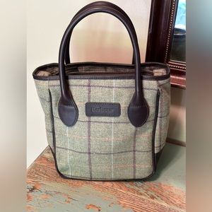 🍁🍂 FALL SALE  wool plaid and leather Barbour tote